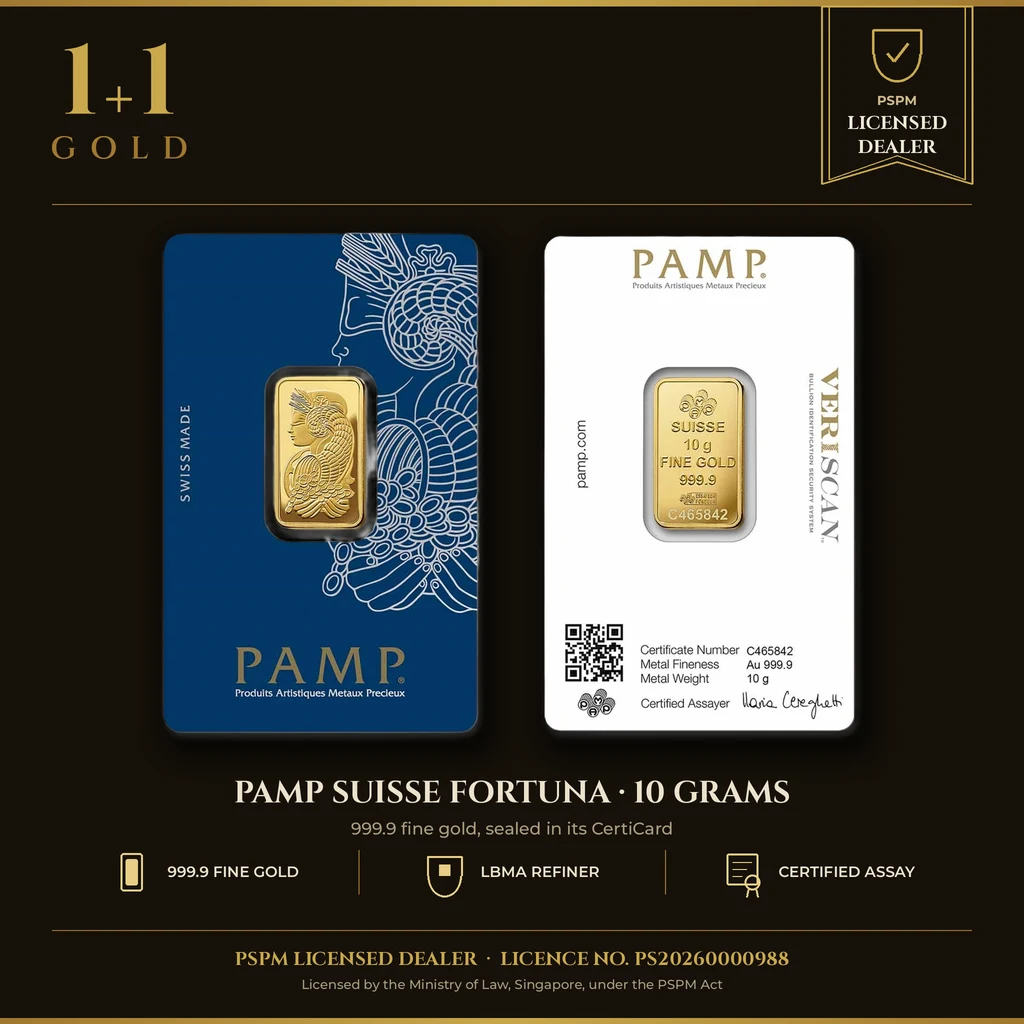 10 gram Gold Bar - PAMP Fortuna Veriscan (In Assay)