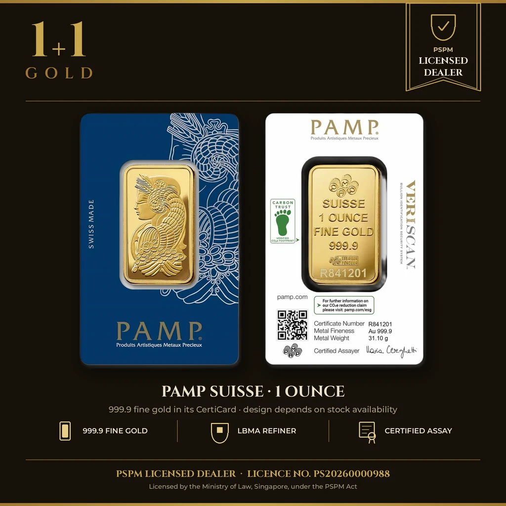 1 oz Gold Bar - PAMP Random Design (In Assay) PAMP